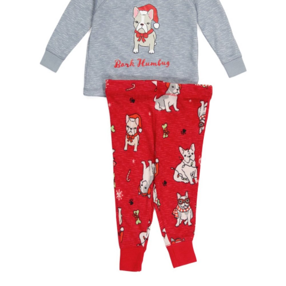 JACLYN INTIMATES Toddler 2pc Bark Humbug Pajama Set - Picture 2 of 3